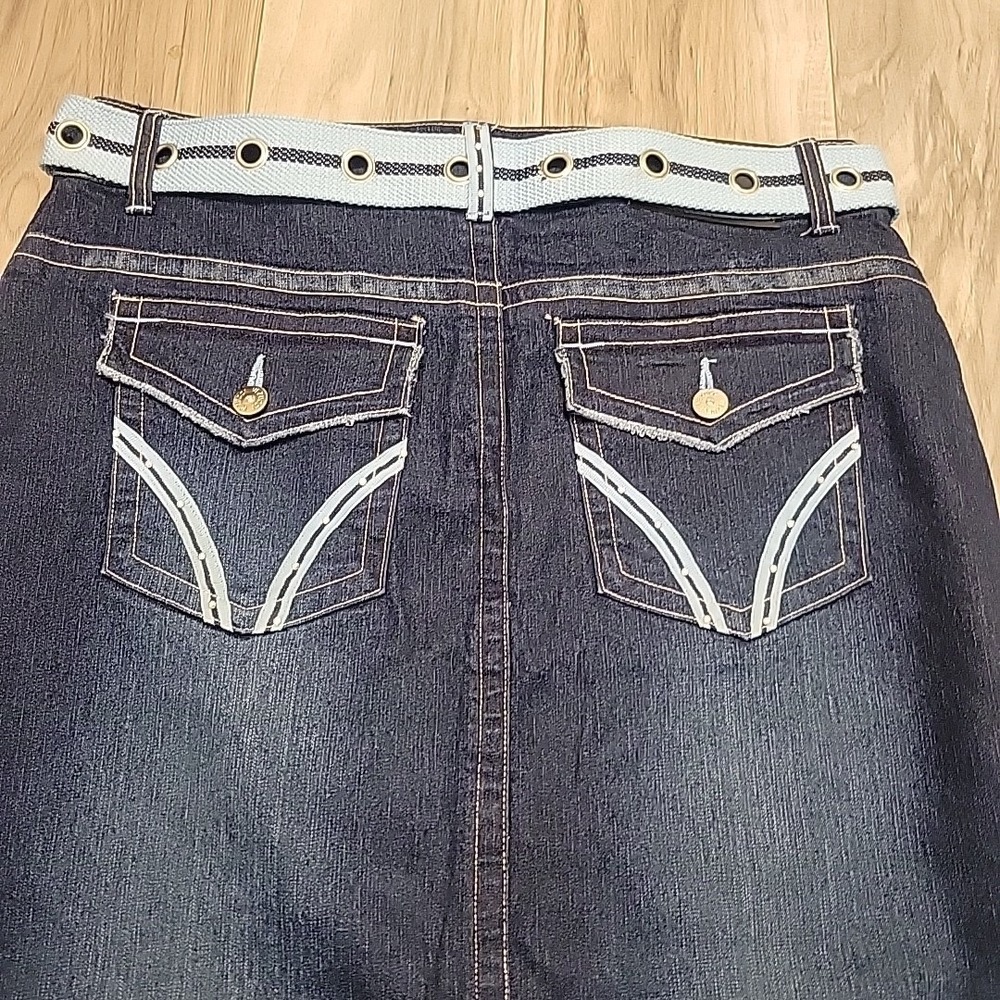 Vezucci‎ Maxi Denim Skirt A-Line Blue Size 8 Pockets